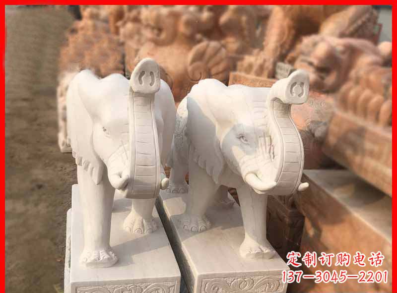 南阳产品名称大理石小象招财石雕