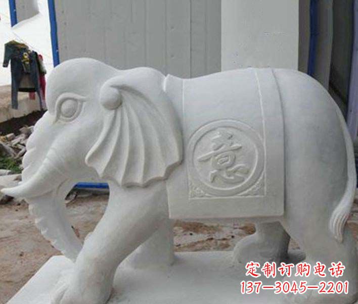 南阳传承财富祝福，大理石招财大象雕塑