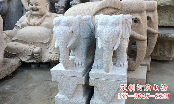 南阳大理石大象雕塑 招财进宝