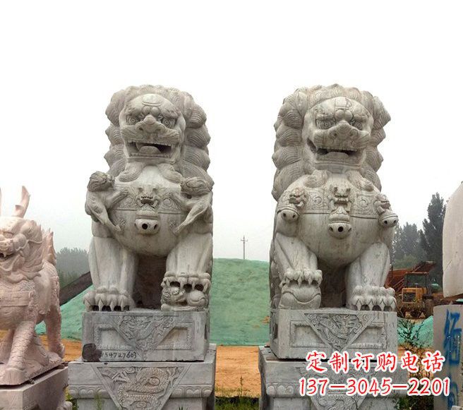 南阳传统大理石狮子雕塑