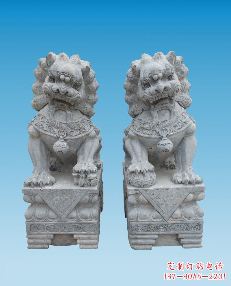南阳精致雕刻的大理石狮子雕塑