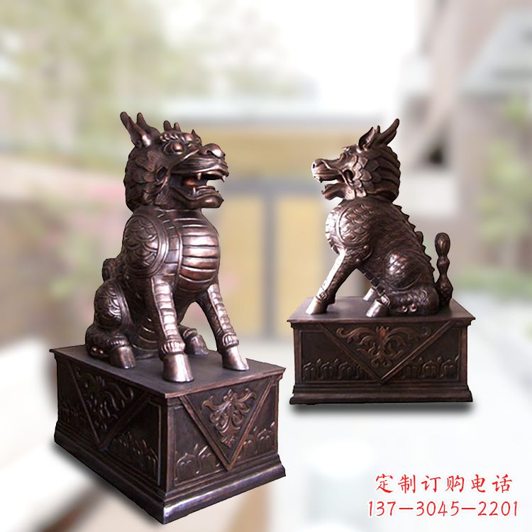 南阳大门神兽麒麟铜雕