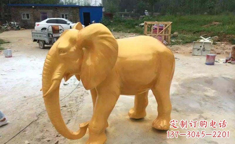 南阳大象玻璃钢仿铜动物雕塑