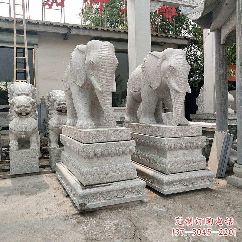 南阳大象石材喷水雕塑