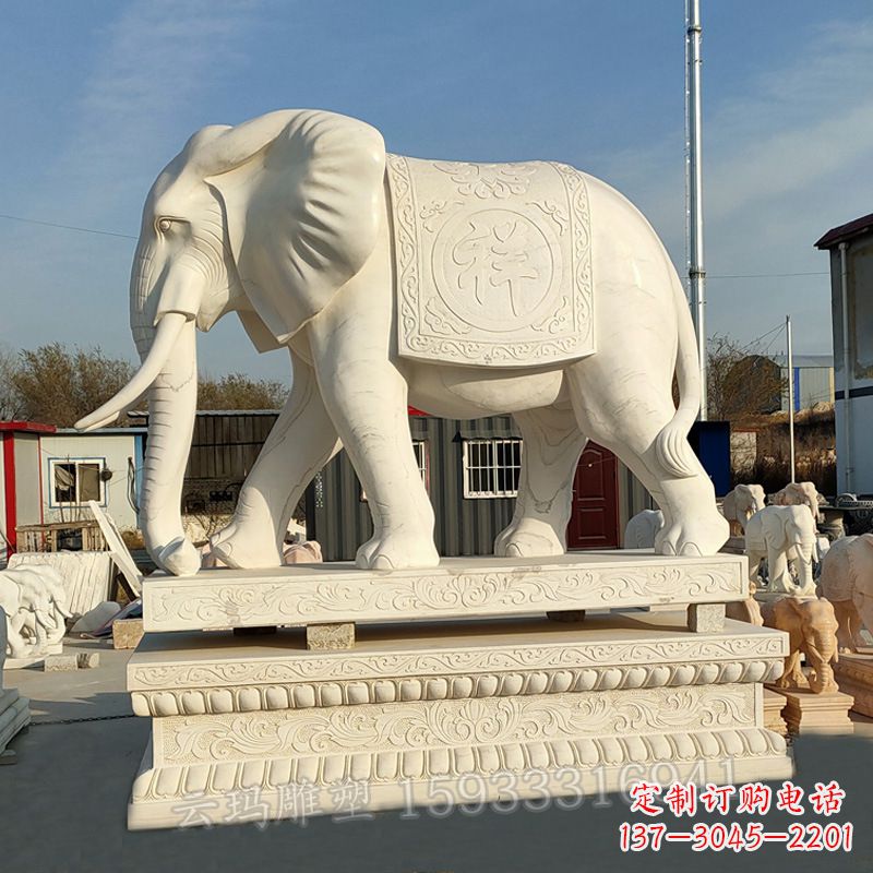南阳精致大象石雕雕塑