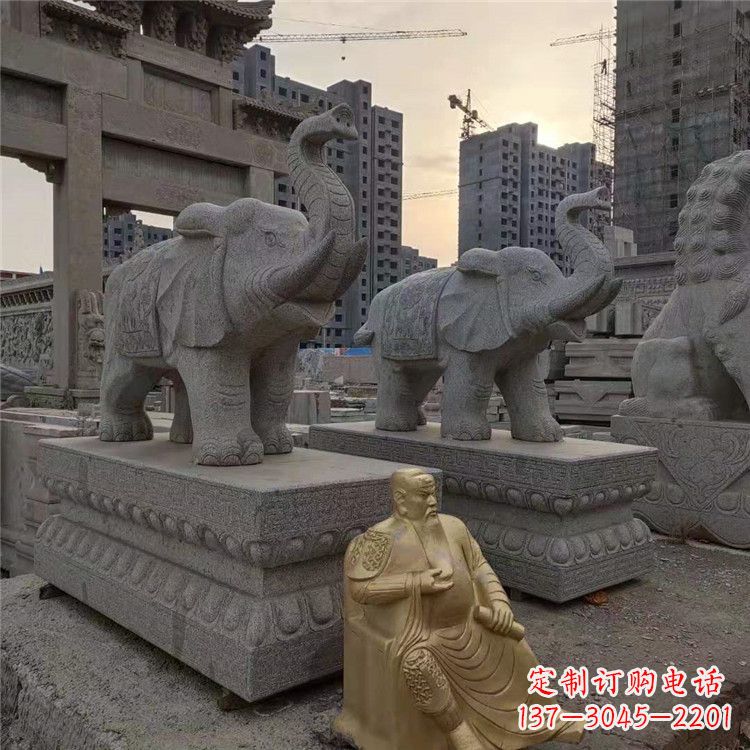 南阳精美大象石雕
