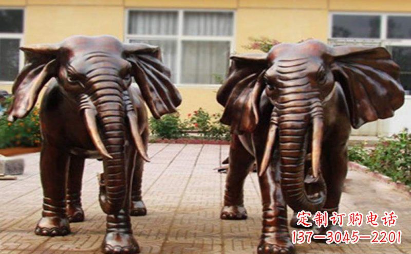 南阳大象铜雕广场动物雕塑 (2)