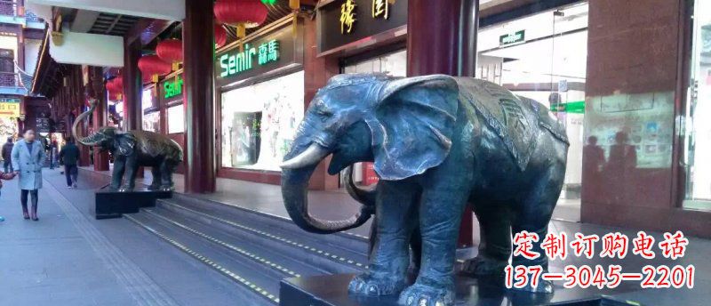 南阳大象铜雕企业门口动物雕塑
