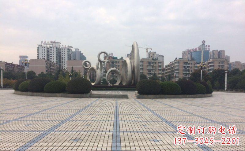 南阳中领雕塑不锈钢圆环雕塑