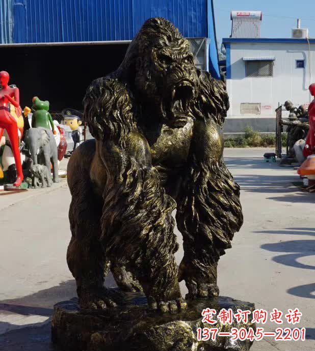 南阳中领雕塑精美的猩猩铜雕