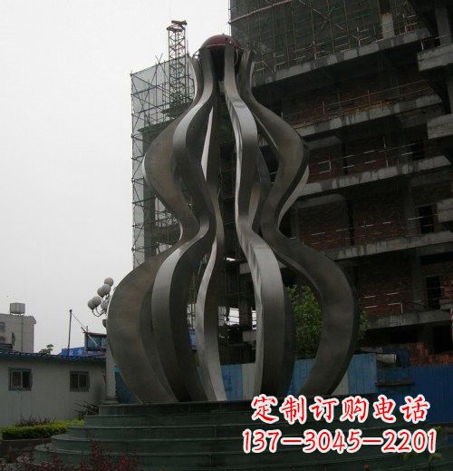 南阳大型不锈钢抽象葫芦雕塑