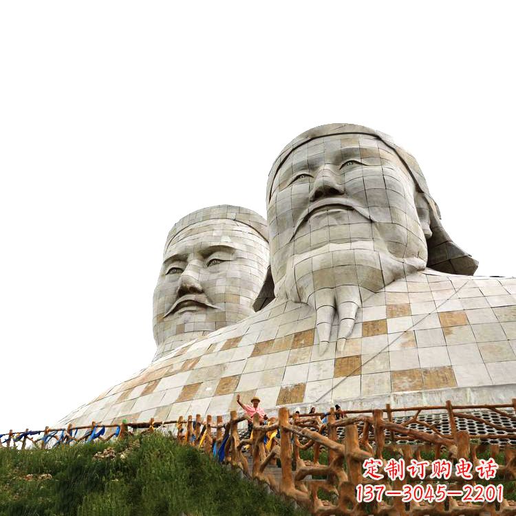 南阳大型成吉思汗石雕头像景观雕塑-景区景点历史名人景观雕像