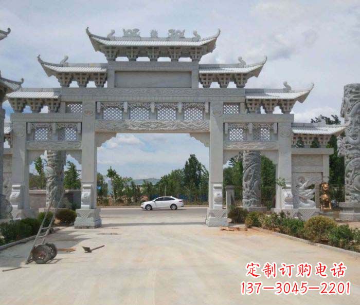 南阳大型村口牌坊石雕