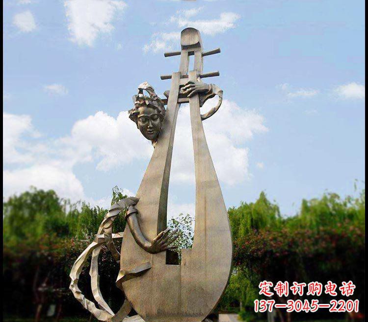 南阳精美铜雕琵琶雕塑