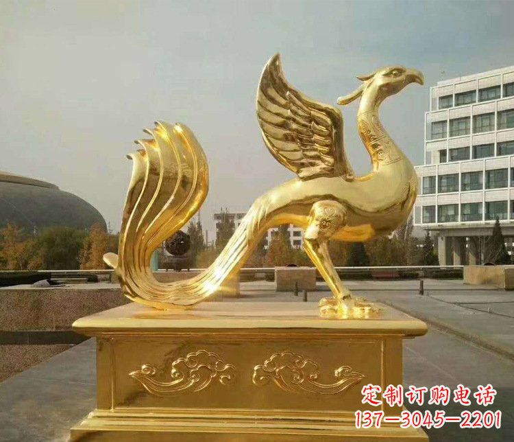 南阳中领雕塑传承凤凰之美的大型铜雕塑