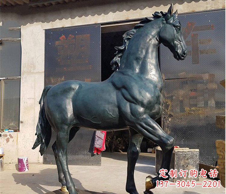 南阳中领雕塑大型公园铸铜马雕塑
