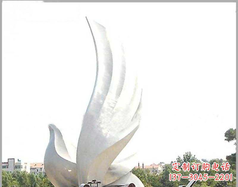 南阳大型广场不锈钢和平鸽雕塑