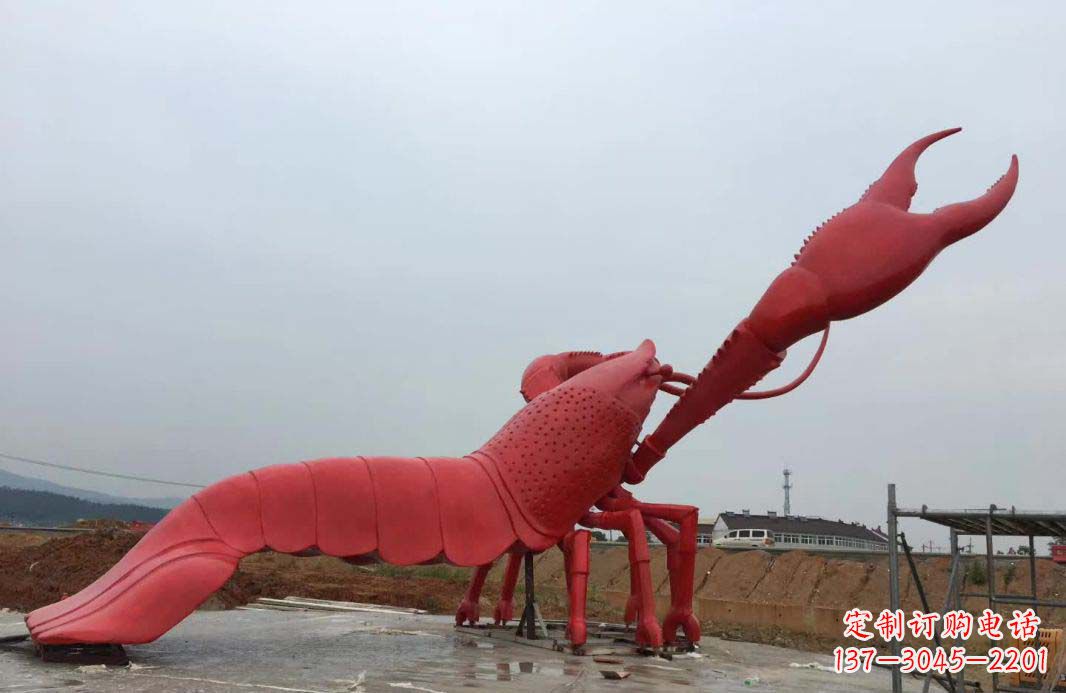 南阳大型广场不锈钢龙虾雕塑