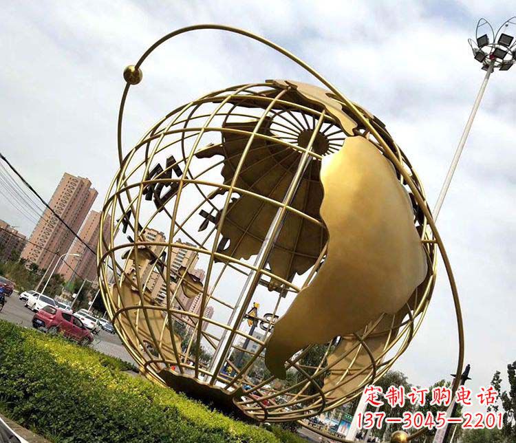 南阳地球仪不锈钢雕塑拓宽视野,致敬世界
