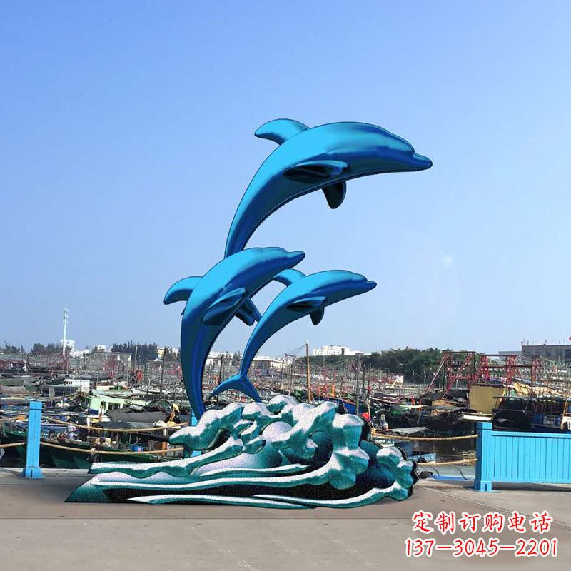 南阳精美玻璃钢海豚雕塑