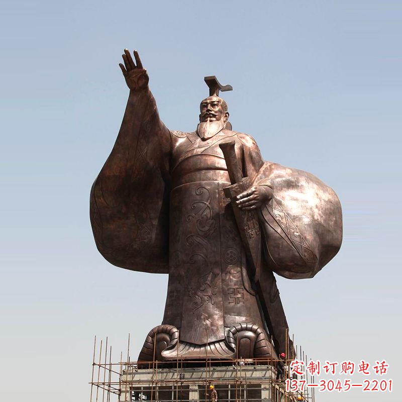 南阳大型景区历史名人秦始皇铜雕景观塑像