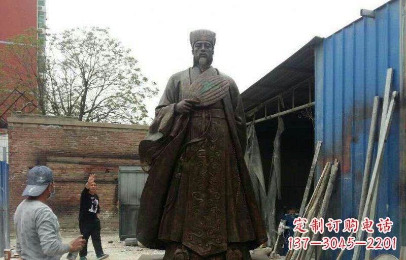 南阳典雅大型立式诸葛亮铜雕