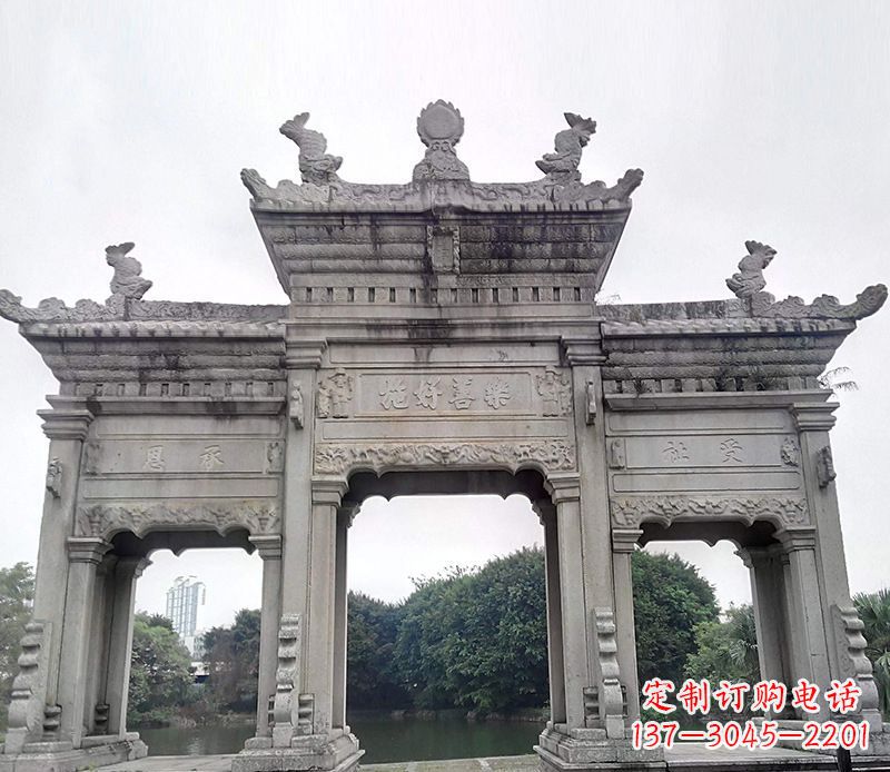 南阳特色大型牌坊石雕