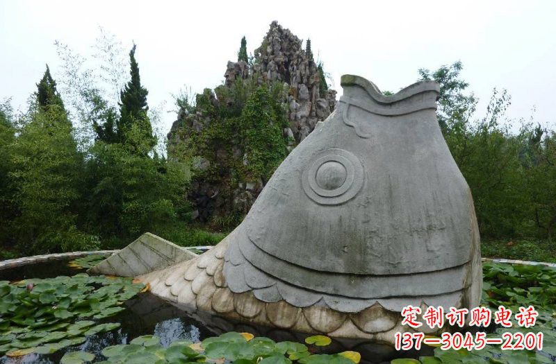 南阳大型喷水鲤鱼石雕