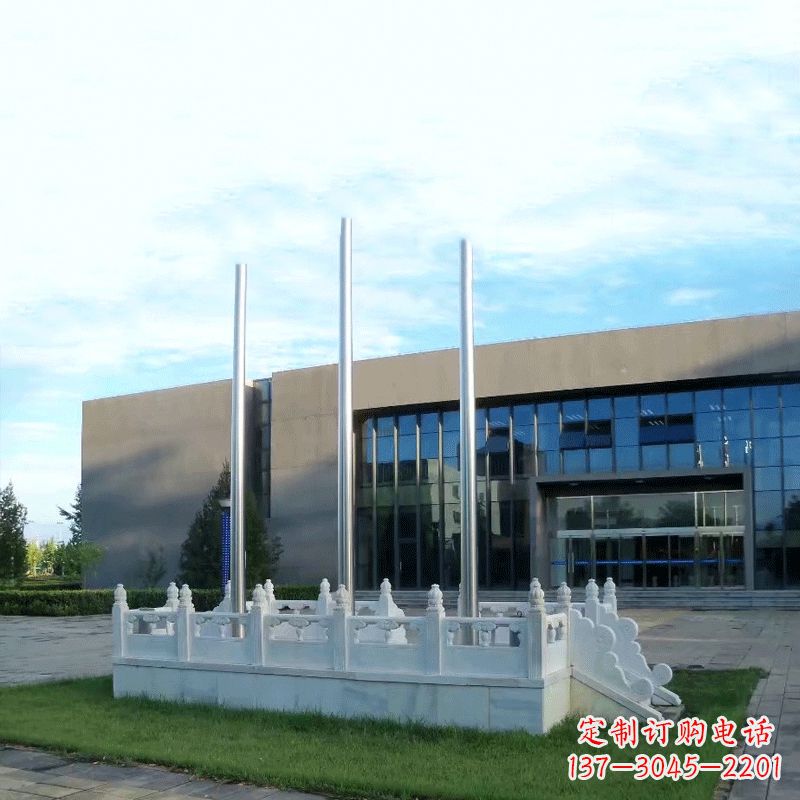 南阳精美石雕升旗台雕塑