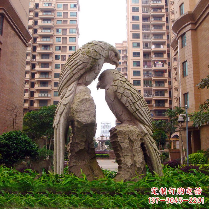 南阳精美石雕鹦鹉雕塑
