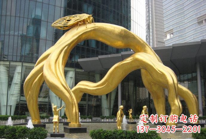 南阳大型树枝铜雕艺术景观