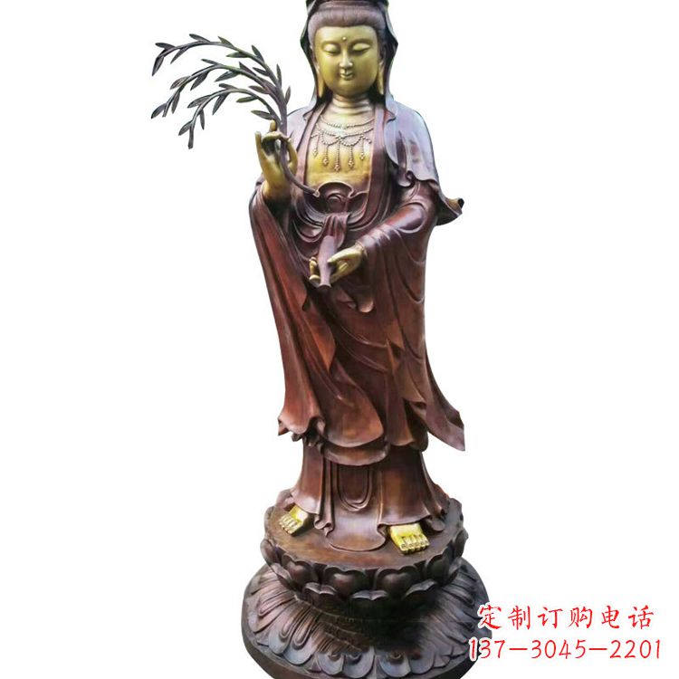 南阳大型铜雕观音雕塑