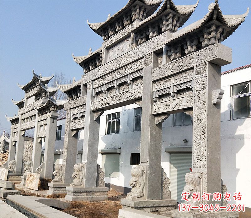 南阳五门仿古牌坊石雕