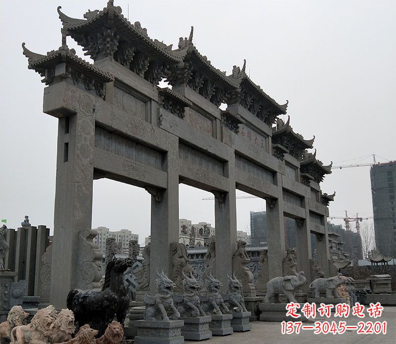南阳精美仿古牌坊石雕
