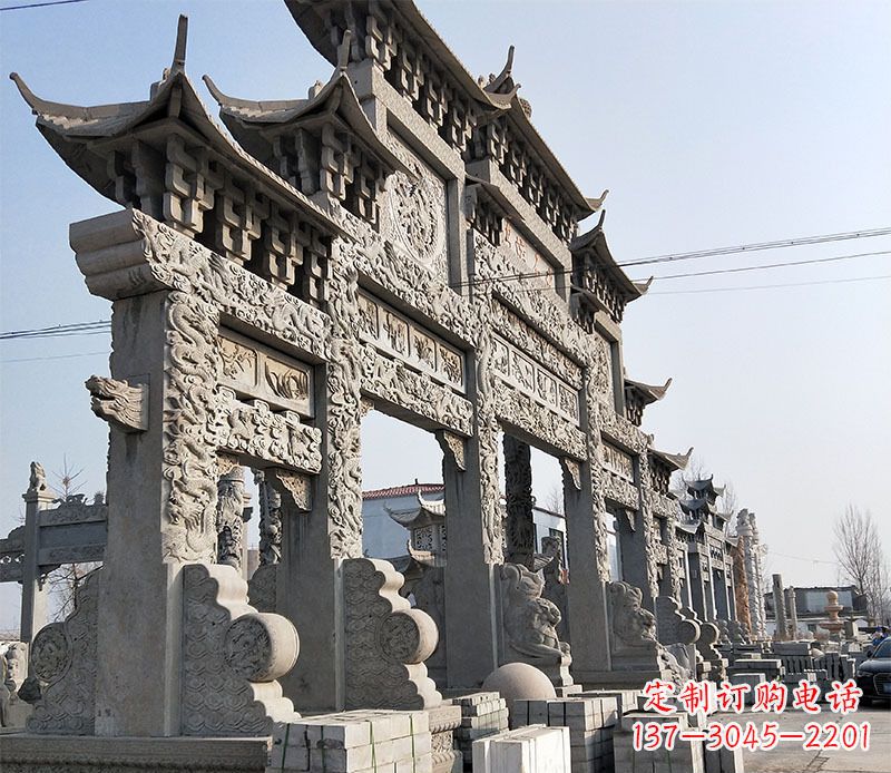 南阳中国古典牌坊石雕定制