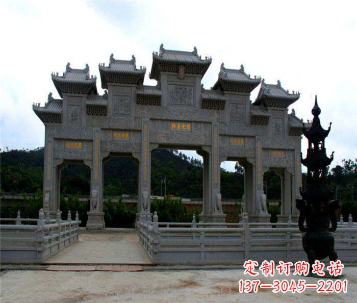 南阳精美石雕牌坊雕塑
