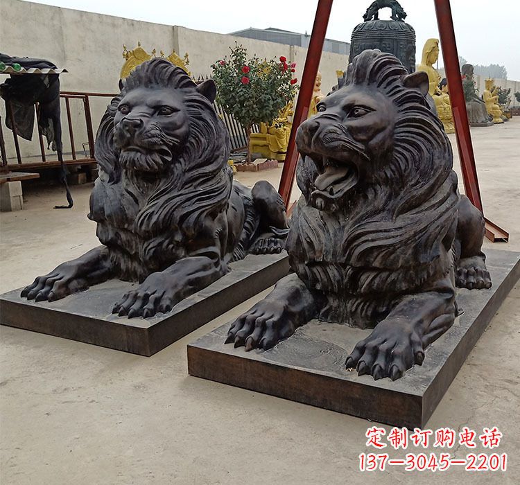 南阳大型铸铜狮子雕塑