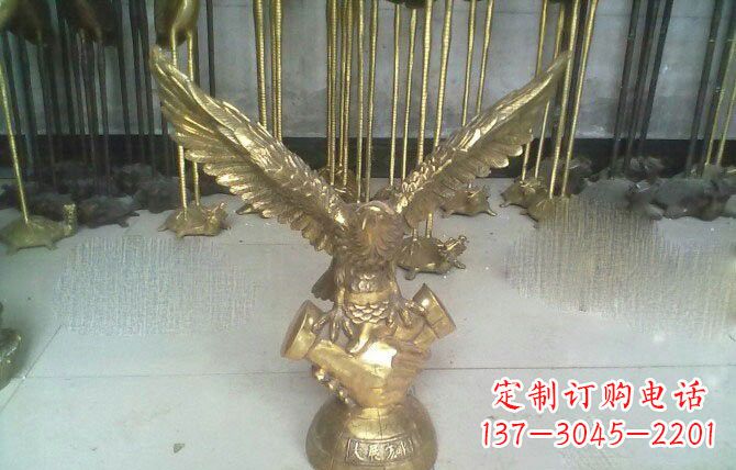 南阳大展宏图老鹰铜雕展现雄鹰的威严和气势