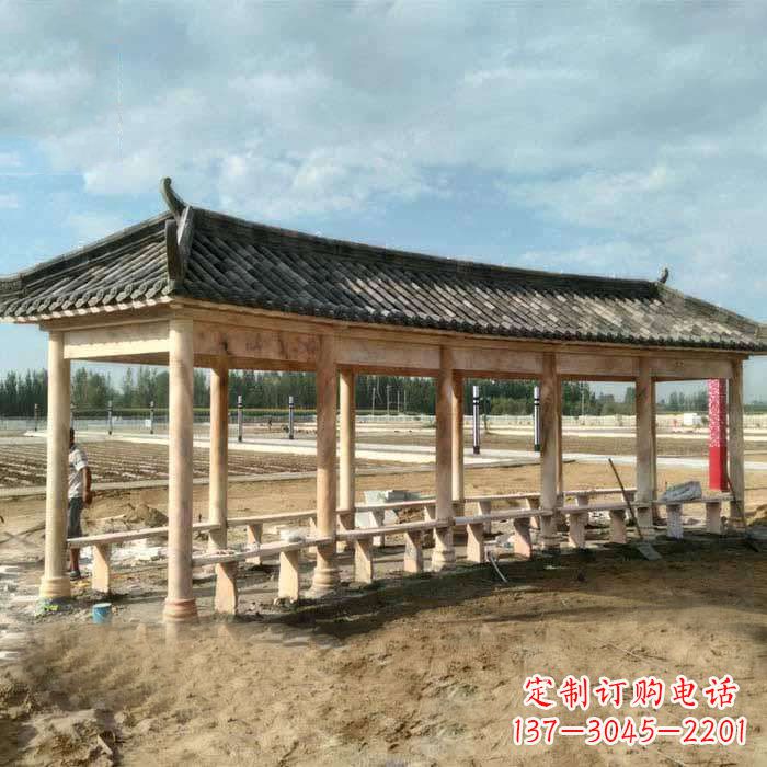 南阳华丽精美的瓦石长廊雕塑