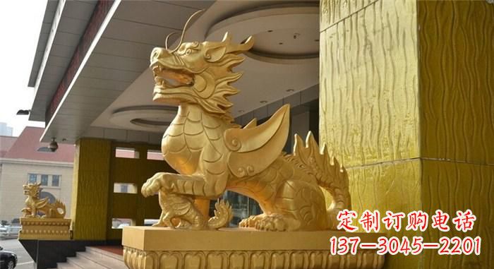 南阳精美麒麟铜雕,展现神秘之美