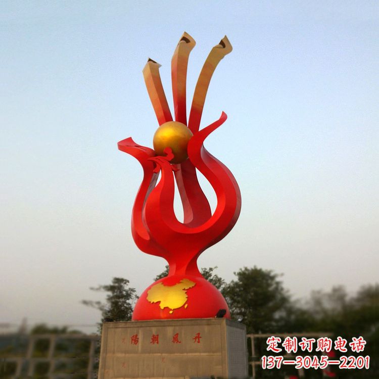 南阳精美不锈钢凤凰雕塑