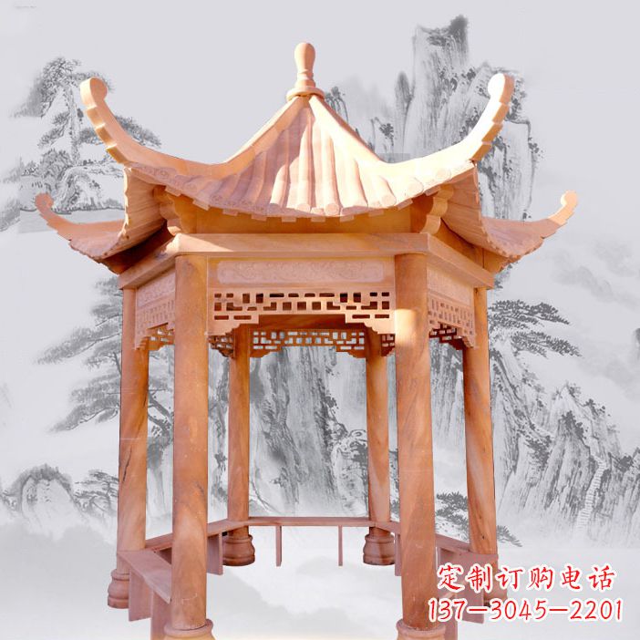 南阳优雅大理石雕刻凉亭