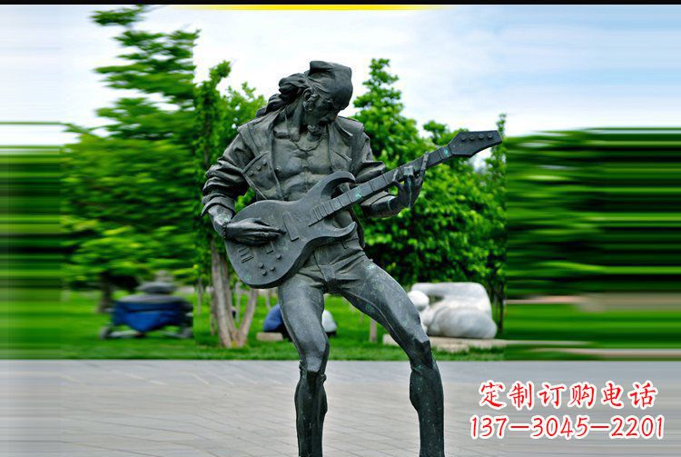 南阳铜雕吉他景观雕塑