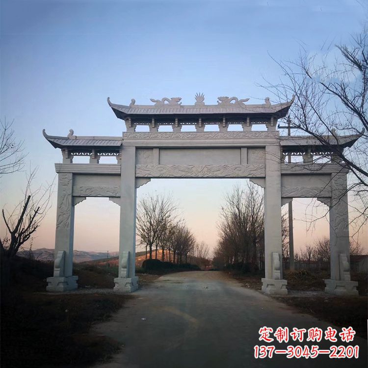南阳品质卓越的道路三门石牌坊雕塑
