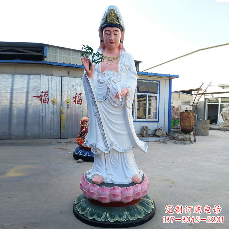 南阳玻璃钢彩绘观音雕塑