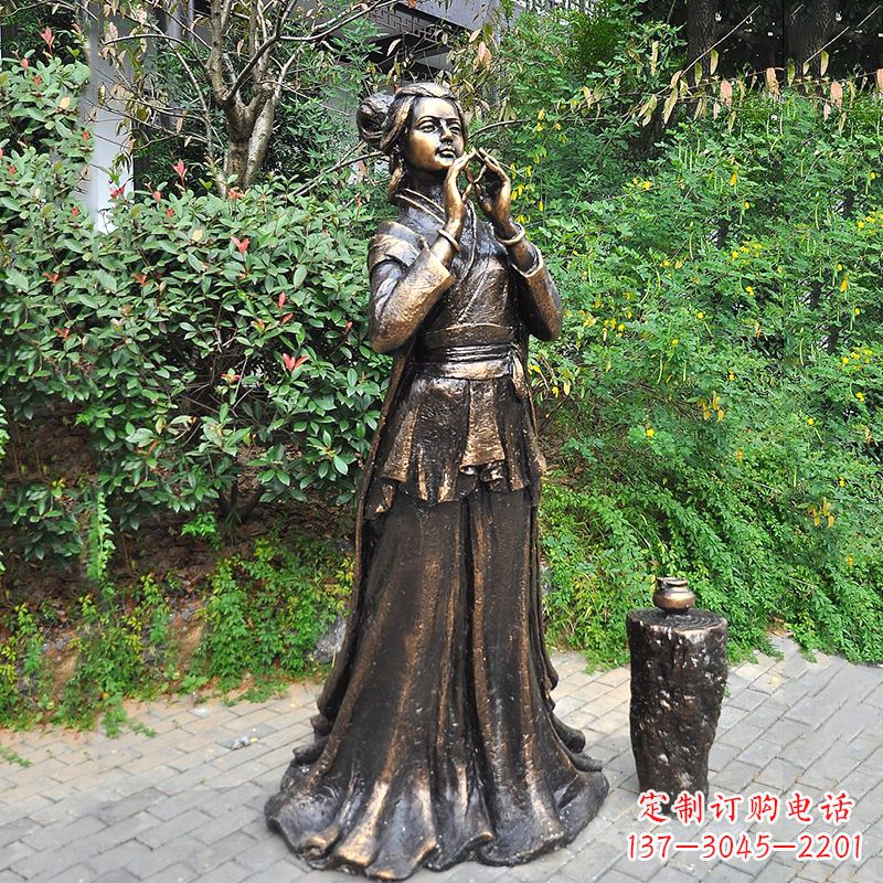 南阳貂蝉铜雕塑公园古代美女人物雕塑