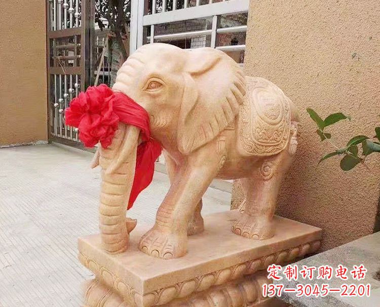 南阳精心雕刻大象石雕