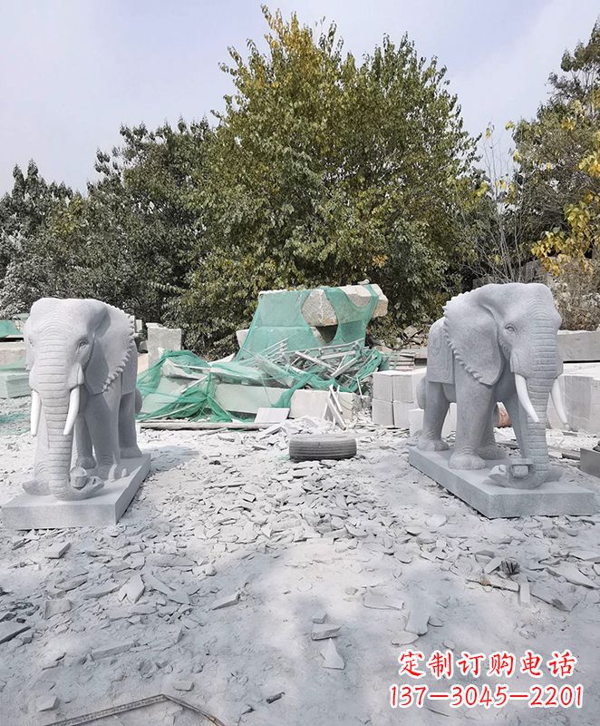 南阳优雅精美大象石雕