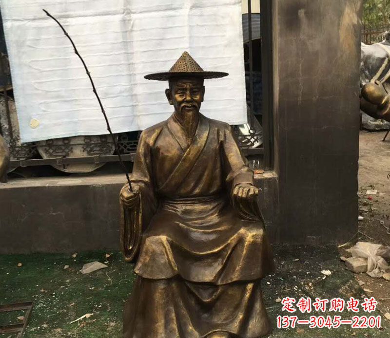南阳精美手工渔翁铜雕