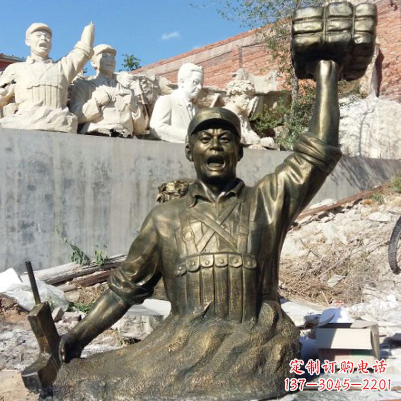 南阳董存瑞仿铜头像雕塑